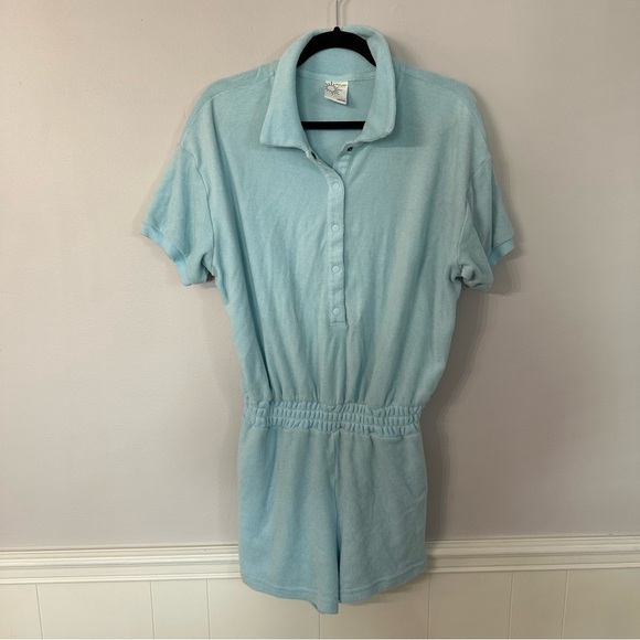 Offline by Aerie Women’s Light Blue Short Sleeve Terrycloth Romper Sz S GUC - Picture 2 of 8